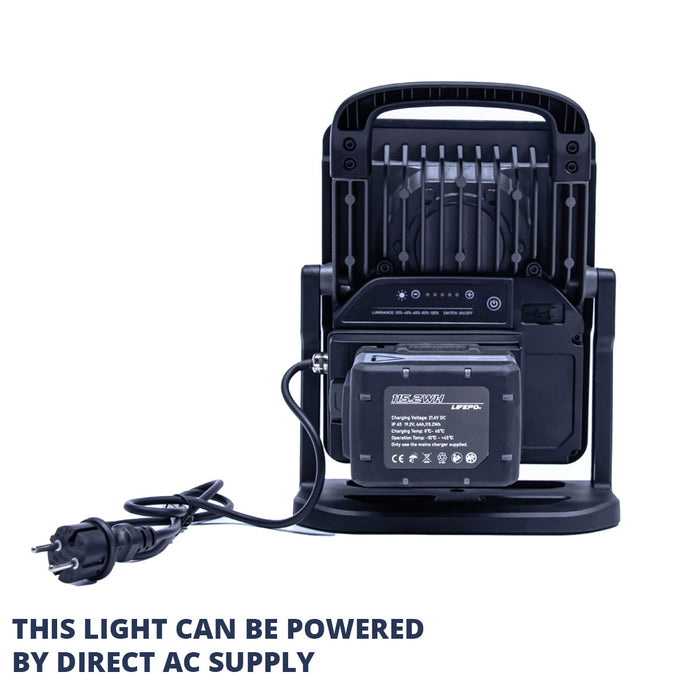 BrightLite 10000 heavy duty 10000 lumen cordless work light ac power supply