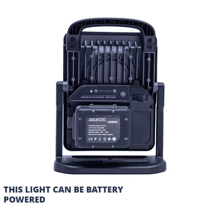 BrightLite 10000 heavy duty 10000 lumen cordless work light battery
