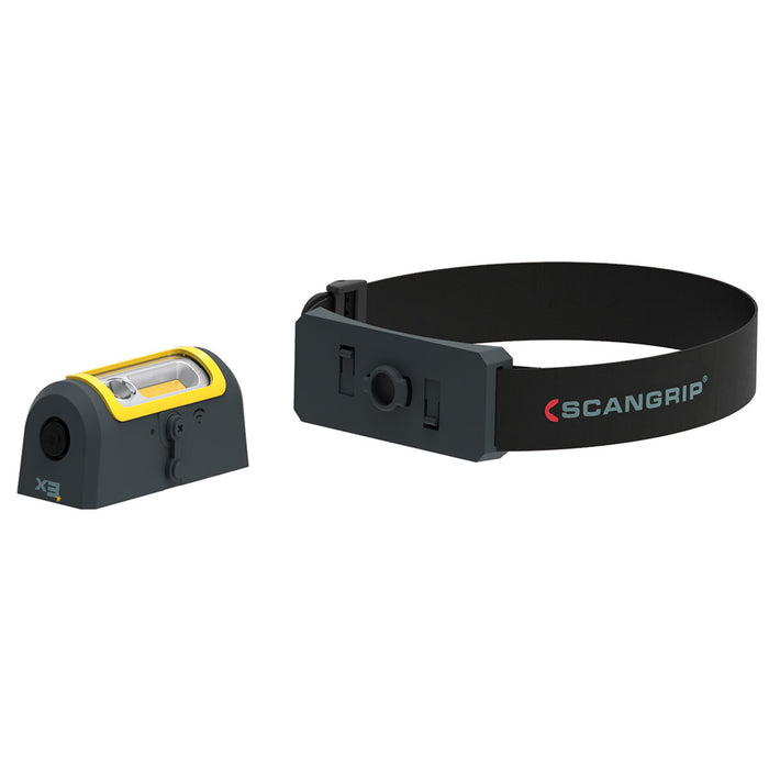 Scangrip EX-View hazardous lighting head torch can detach from head band for hand-held use