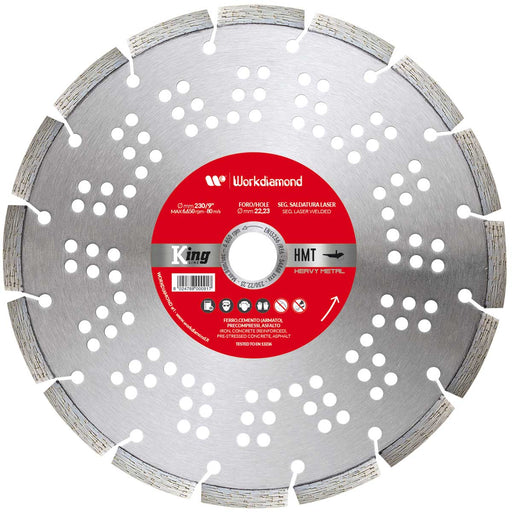 Workdiamond King Line HMT heavy metal dry cutting blade for angle grinders. 230mm.