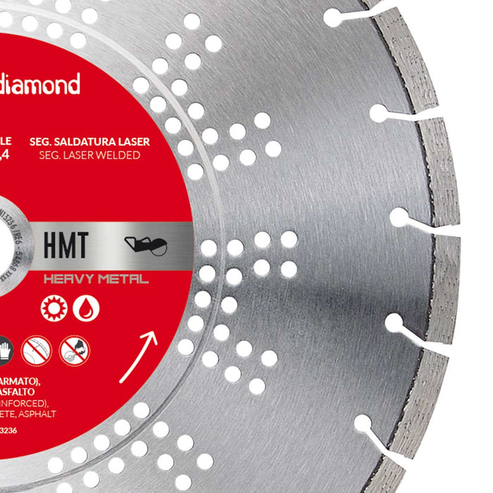 Workdiamond Heavy Metal Dry Cutting Blade for Angle Grinders. 230mm. For Iron, Concrete and Asphalt.